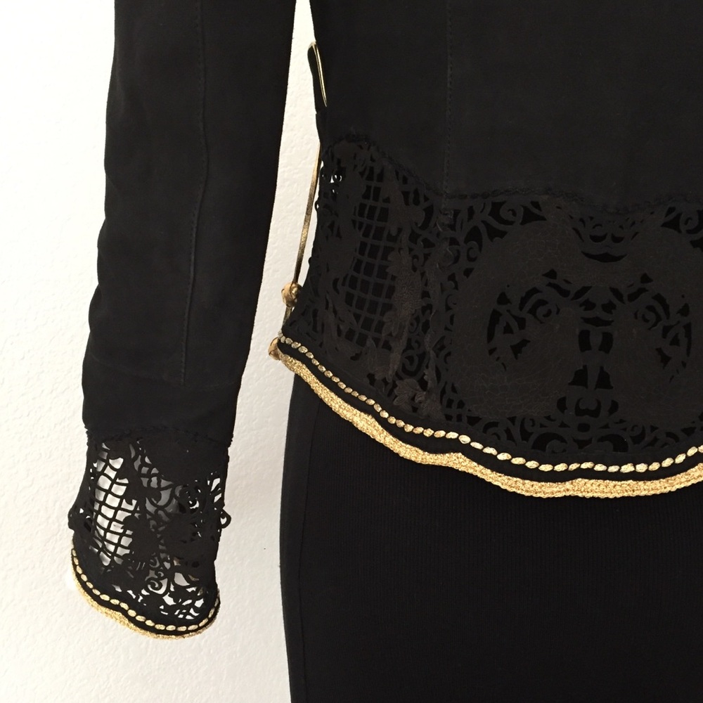 Roberto Cavalli dragon laser cut leather jacket - Picture 7 of 13